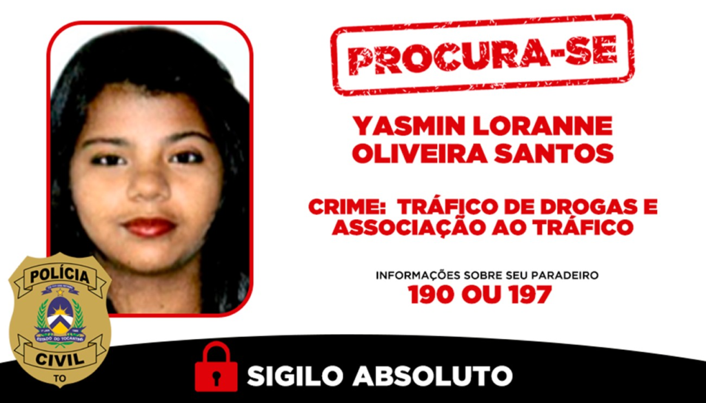 Veja quem é a mulher do Tocantins que está na lista dos mais procurados do país